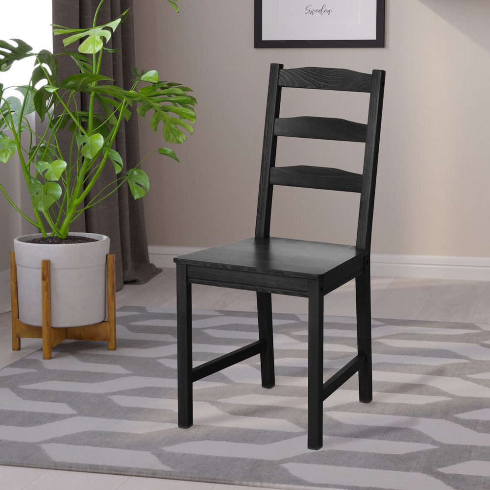 Стул Вествик / JOKKMOKK из массива сосны, черный тон 9 - купить с ...