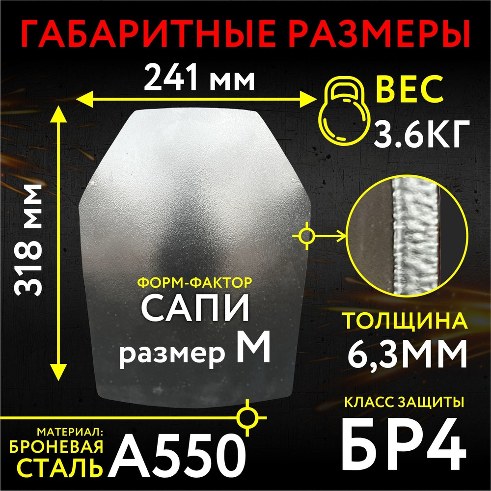 Пластина для бронежилета, размер: M - купить с доставкой по выгодным ...