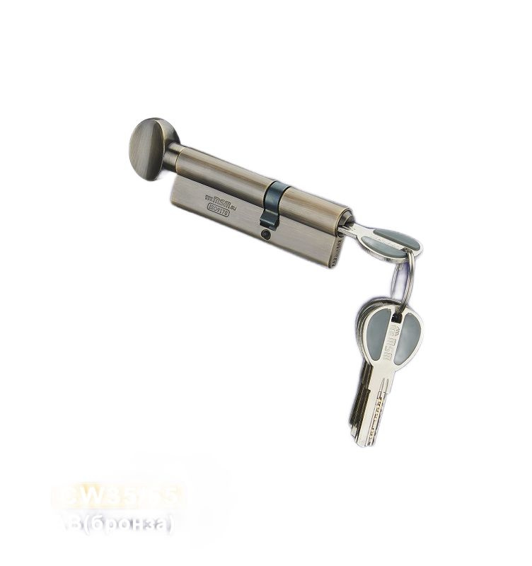 Цилиндровый механизм, (личинка для замка)бронза Перфорированный ключ-вертушка CW55/35 мм  #1