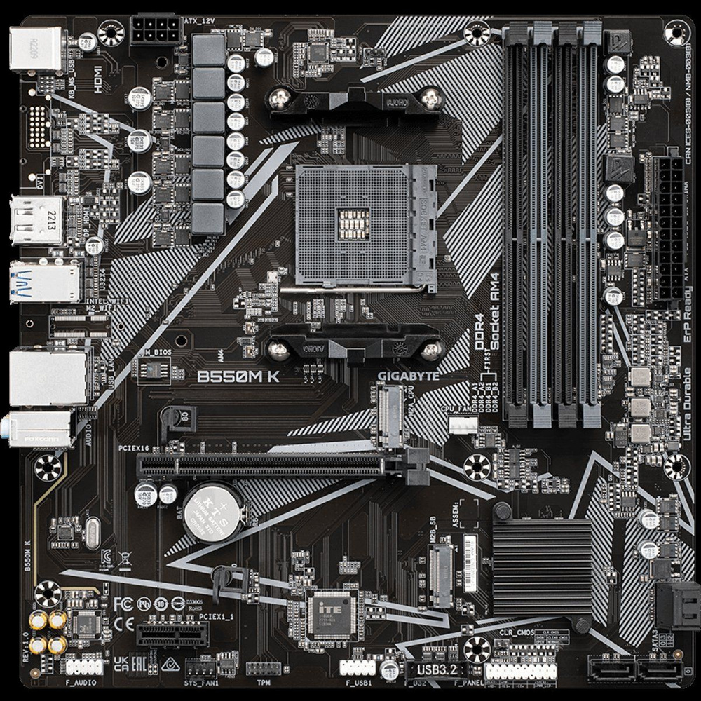 Материнская плата Gigabyte B550M K (AM4, mATX) купить по низкой цене с ...
