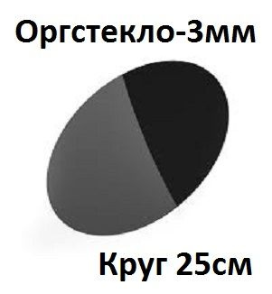 Оргстекло черное круглое 25 см, 3 мм, 1 шт. / Акрил черный глянцевый диаметр 250 мм  #1