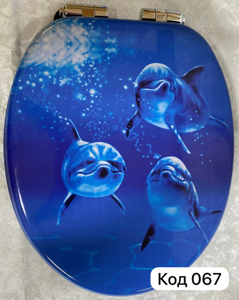 Сиденье для унитаза МДФ с микролифтом "Три дельфина" купить по низкой ...