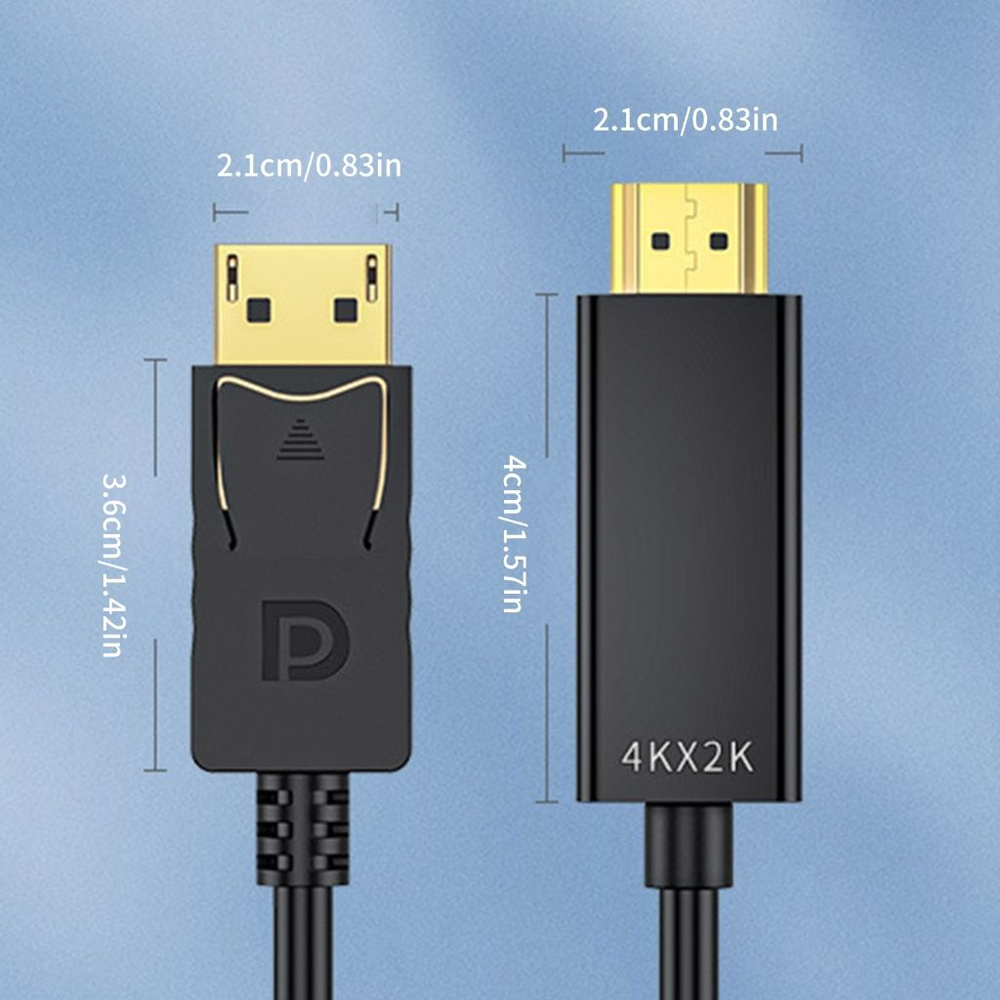 кабель-переходник dp-hdmi cable-1,8 метра с разрешением 1080P #1