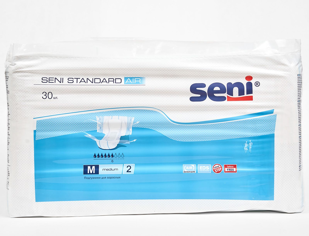 Подгузники для взрослых Seni Standart Air M (2), 30 шт обхват 75-110 см  #1