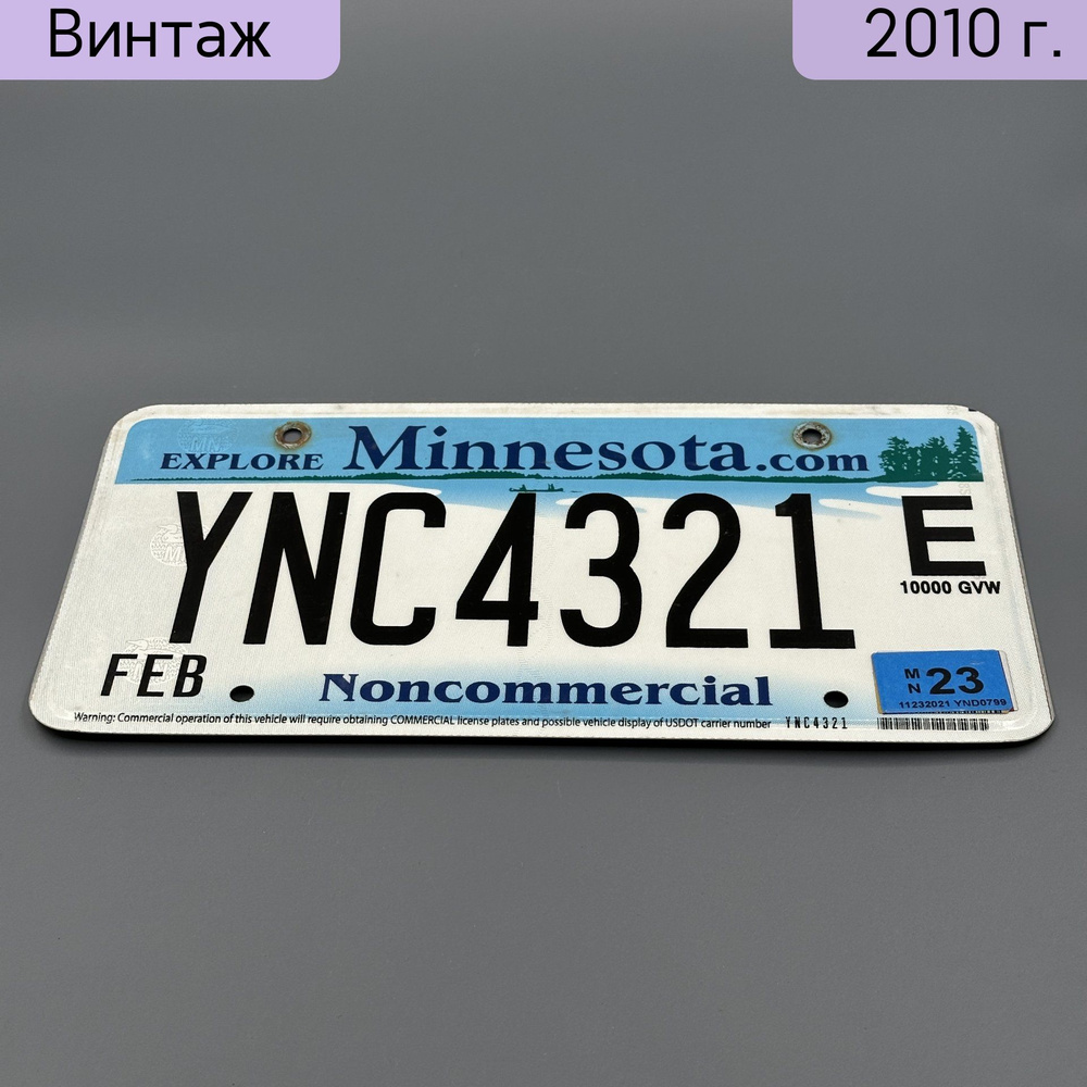 Автомобильный номер штата Миннесота, металл, краска, США, 2000-2020 гг.  купить по низким ценам в интернет-магазине OZON (1440641742)