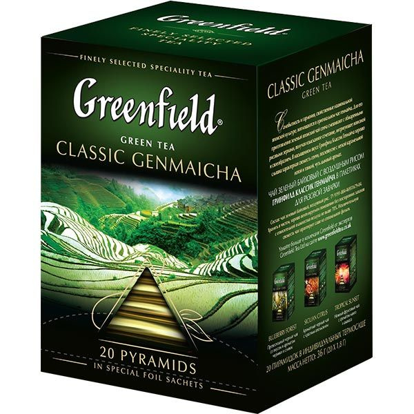 Чай зеленый Greenfield Classic Genmaicha 20 пирамидок - купить с ...