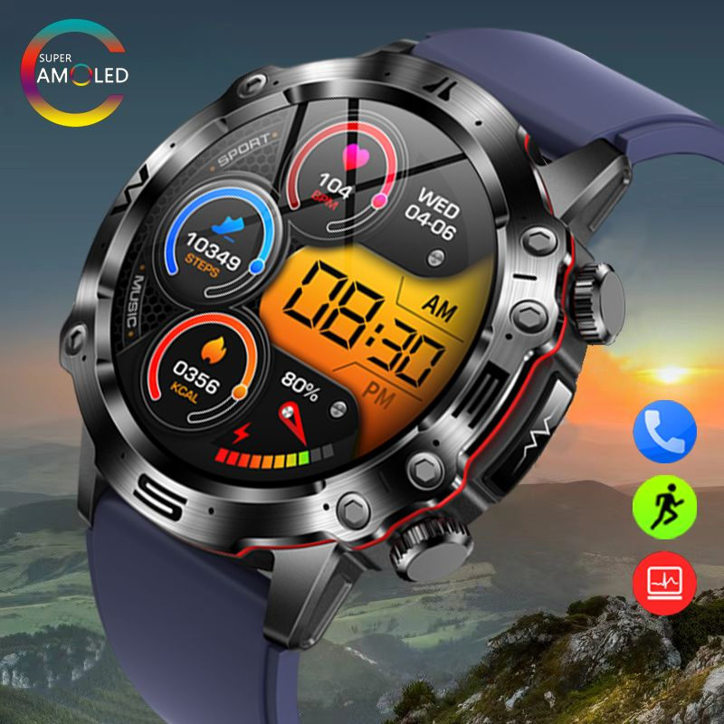 SACOSDING Умные часы Apollo-008r Pro-G, 46mm, Синий кремний #1