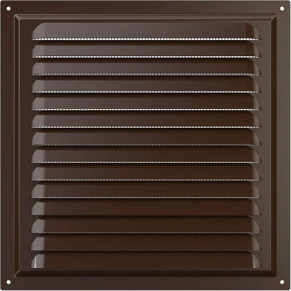 Решетка вентиляционная металл коричневая с сеткой 25х25 #1