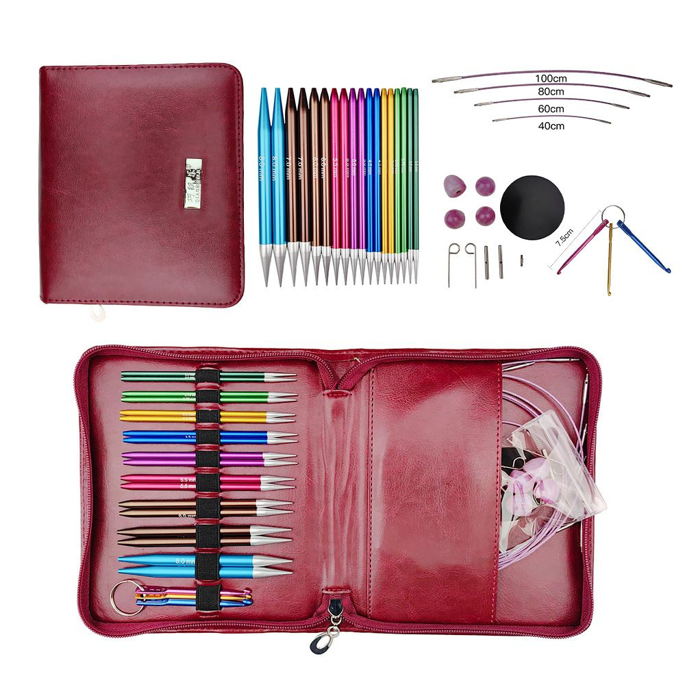 Набор спиц для вязания съемные KnitPro Deluxe 16 спиц Zing (11.5cm ...