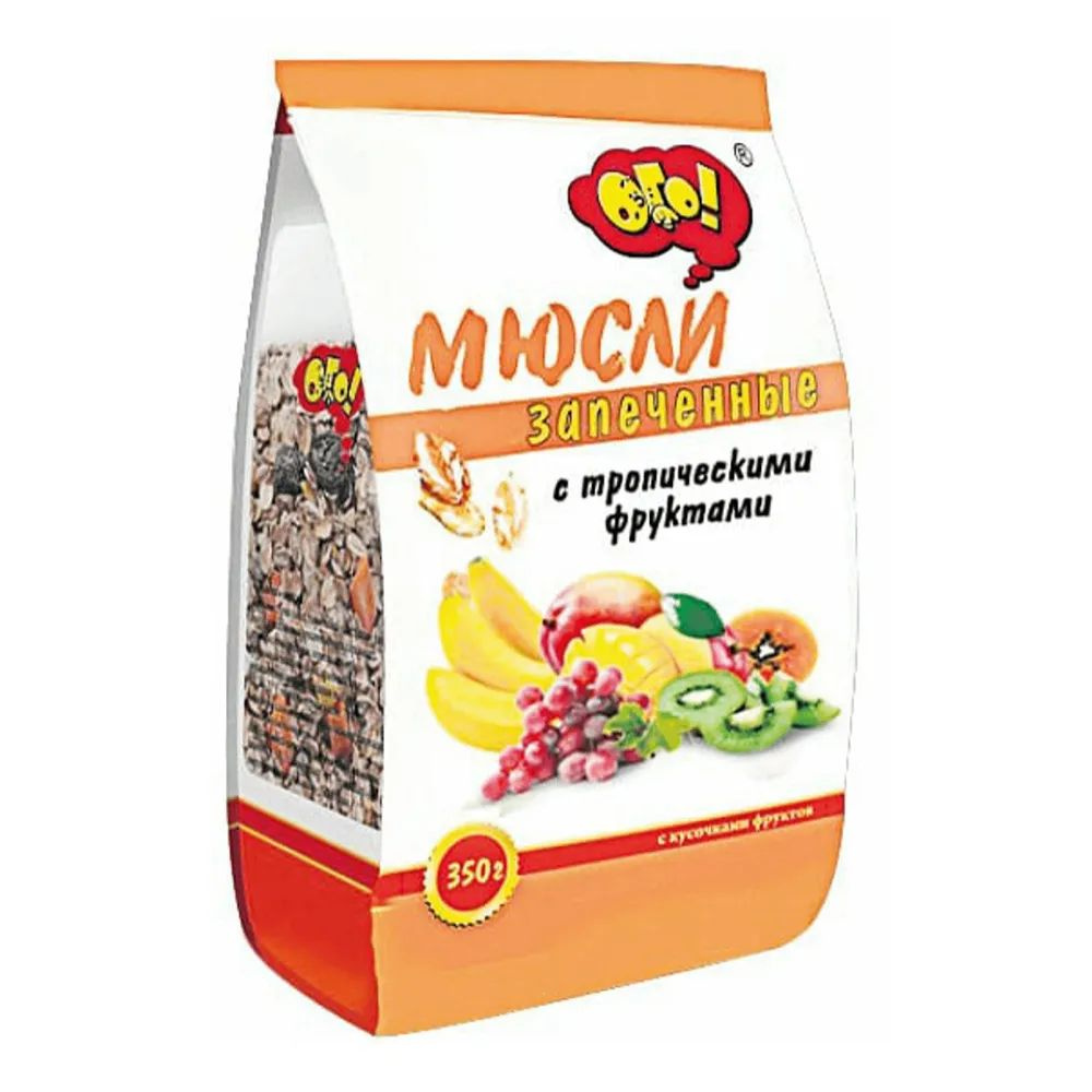 Мюсли Ого! овсяно-пшеничные с тропическими фруктами запеченные 350 г ...
