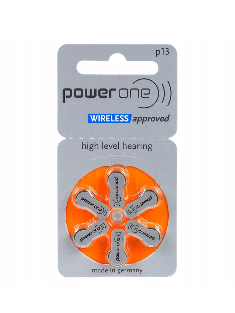 Батарейки для слуховых аппаратов Power One 13, 6 штук - купить с ...