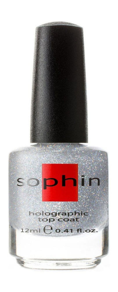 Верхнее покрытие с голографическими частицами Golographic Silver Top Coat  #1