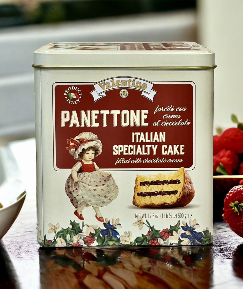 Кекс (кулич) VALENTINO Panettone с шоколадным кремом ж/банка 500г, Италия