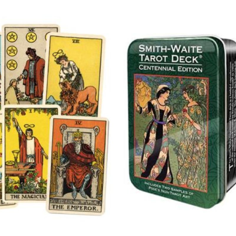Колода Таро Смит-Уэйт в железной коробке, карманный формат ...