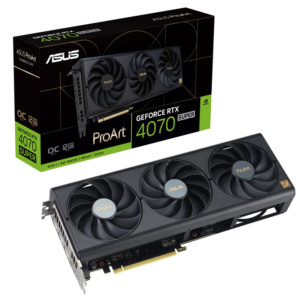 ASUS Видеокарта GeForce RTX 4070 SUPER ProArt OC edition 12 ГБ  (PROART-RTX4070S-O12G)