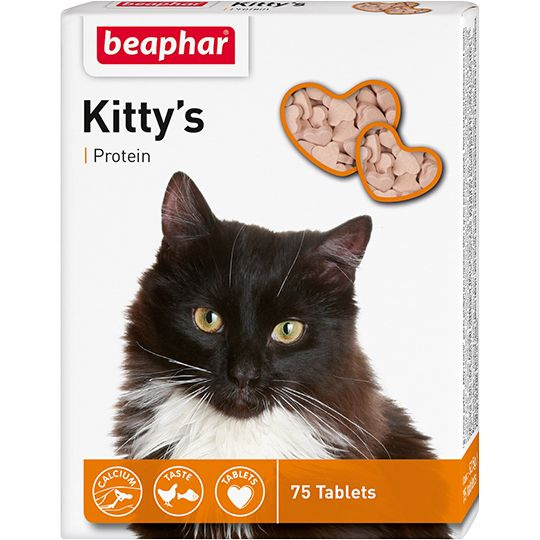 Beaphar: Кормовая добавка Kitty's + Protein с протеином для кошек, 75 таблеток  #1