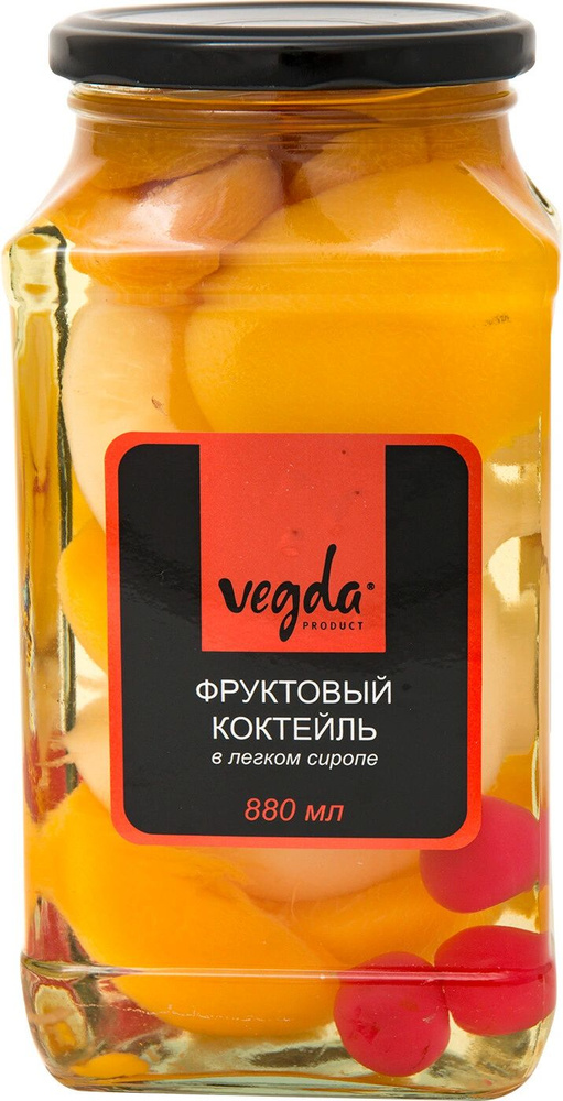 Коктейль фруктовый Vegda Product в лёгком сиропе, 820г х 3 штуки  #1