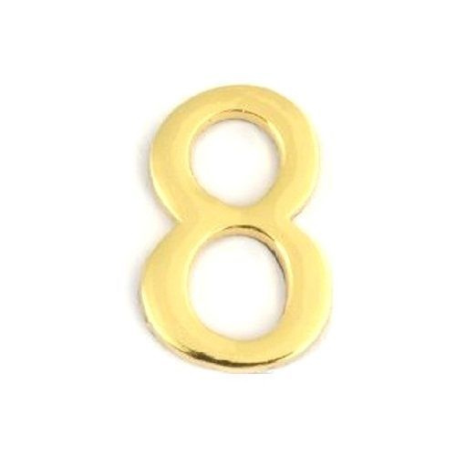 Цифра на клеевой основе АЛЛЮР "8" золото (пластик) #1