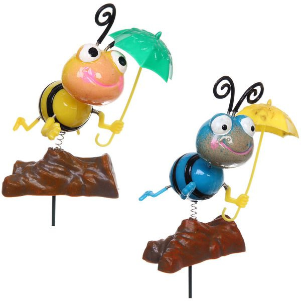 Фигура на спице "Пчёлка с зонтиком" 60 см (фигура 14х8 см) #1