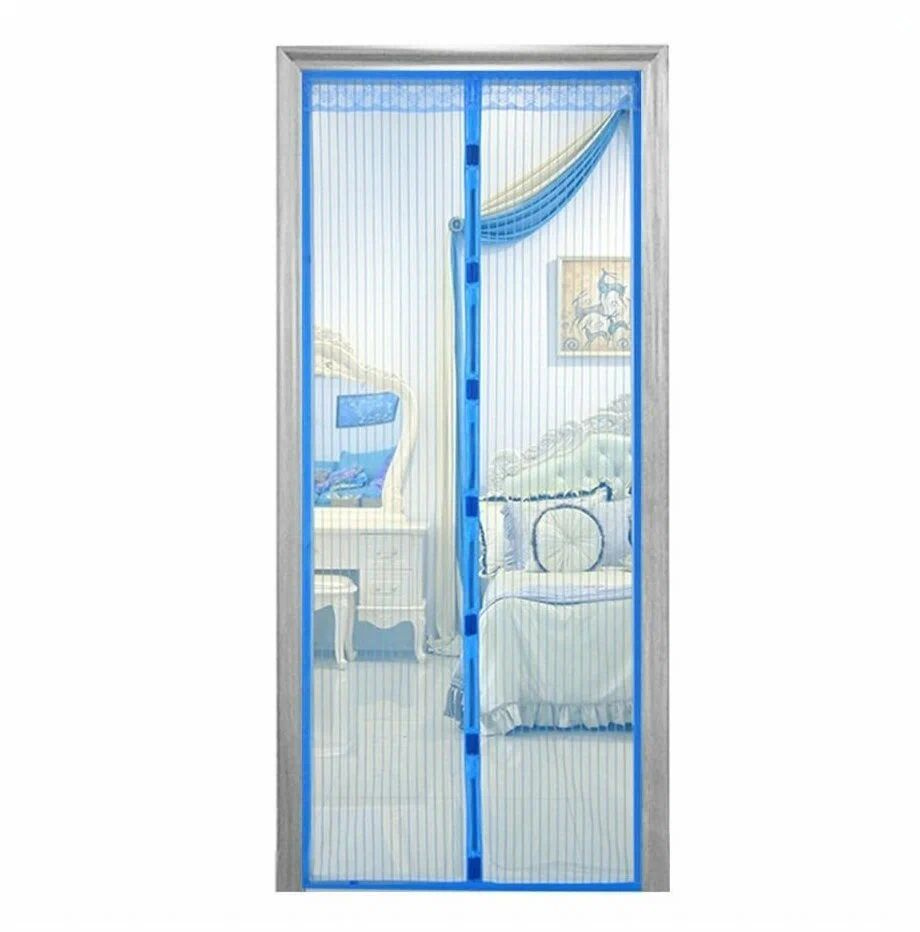 Сетка антимоскитная для дверей, 100х210 см, на магнитах, цвет синий.  #1