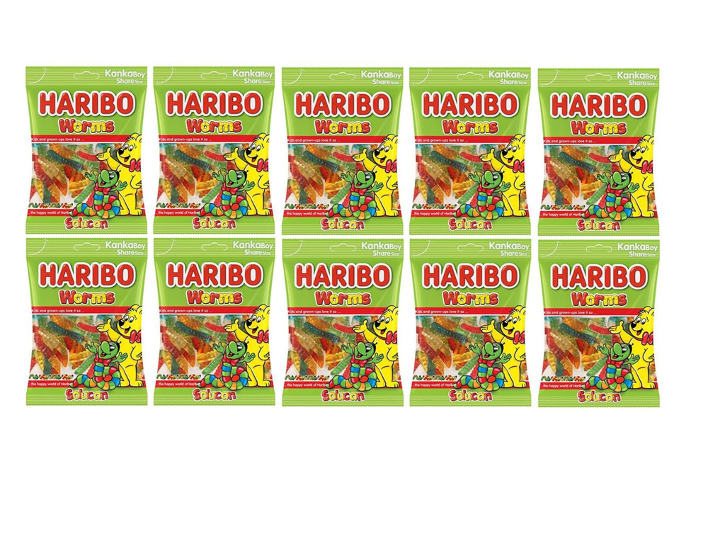 Мармелад Haribo Worms / Харибо Червячки 80гр 10шт (Турция) - купить с ...