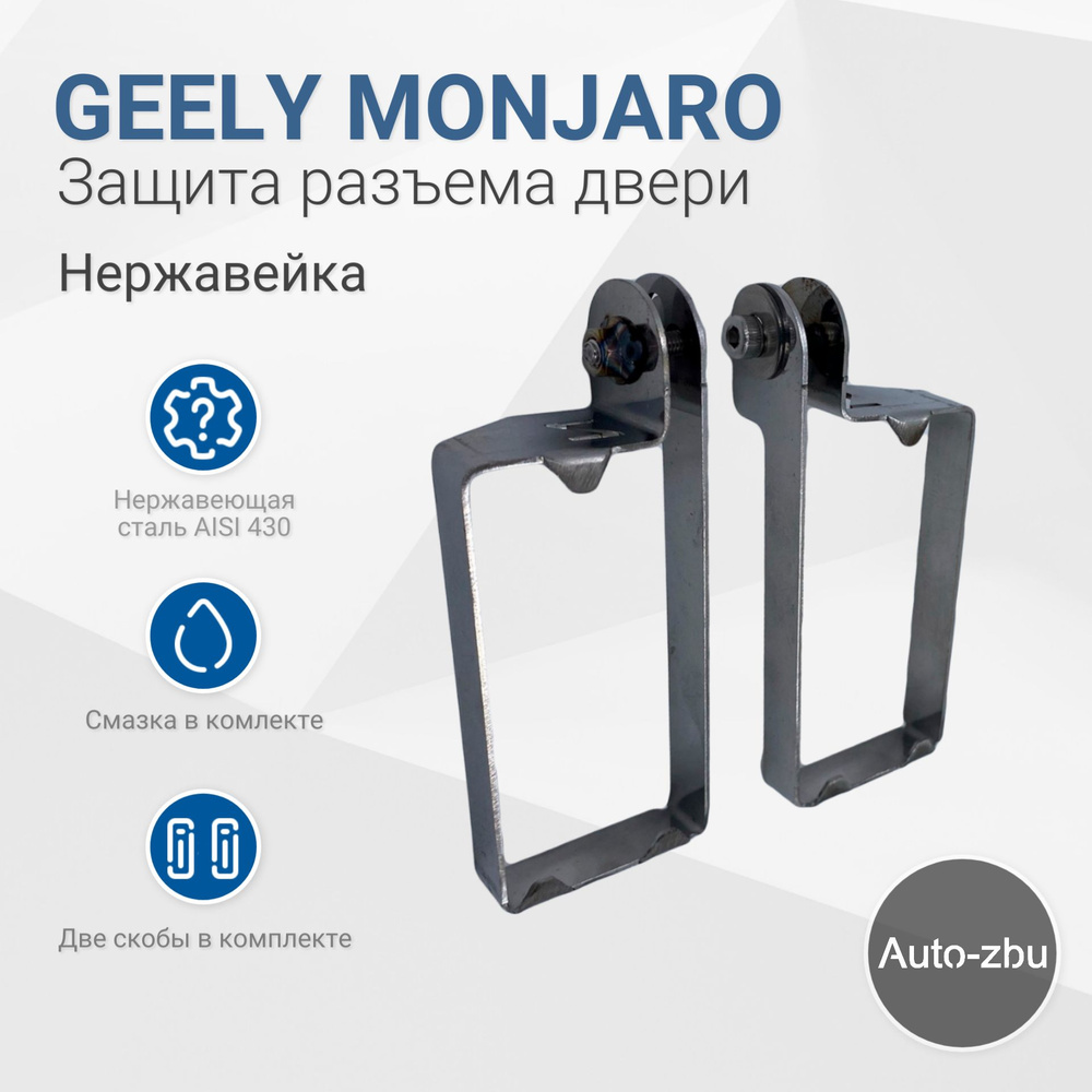 Защита разъема передних дверей Geely Monjaro 2021-2024 (Нержавейка)