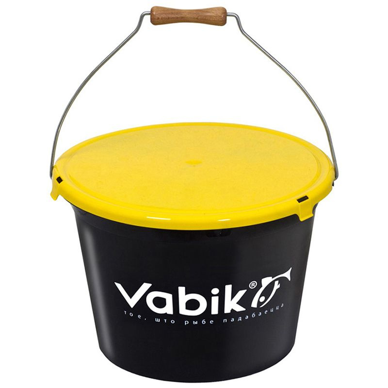 Ведро для прикормки Vabik PRO Black 13 л, с крышкой (пластик) цв ...