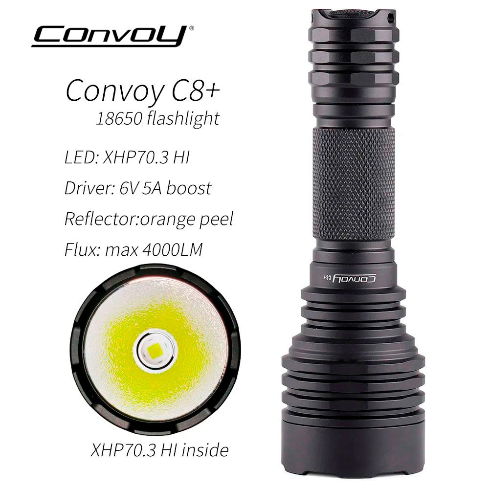 Фонарь Convoy C8+ XHP70.3 HI R70 4000-Люмен, 5000K #1