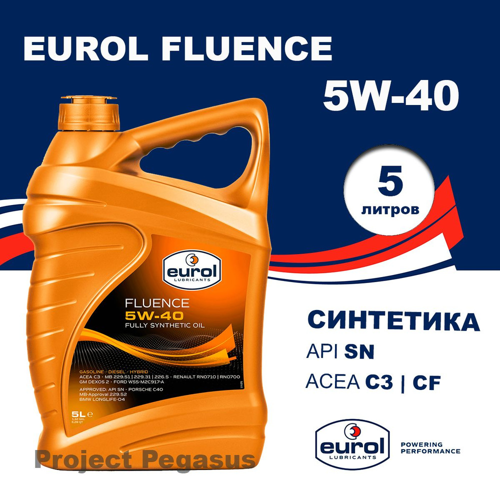 EUROL Fluence 5W-40 Масло моторное, Синтетическое, 5 л #1