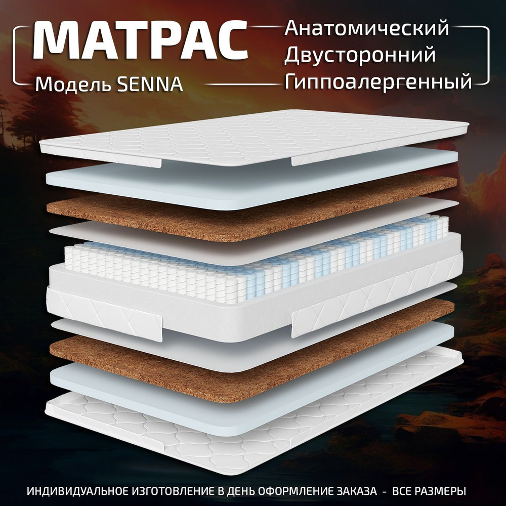 GODREST Матрас Senna, С зональным пружинным блоком, 90х190 см #1