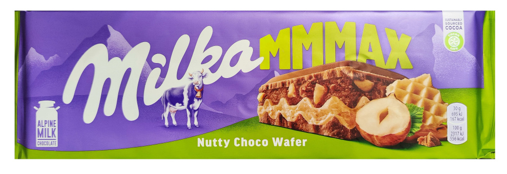 Гигантская шоколадная плитка Milka MMMAX Nutty Choco Wafer / Милка с ...