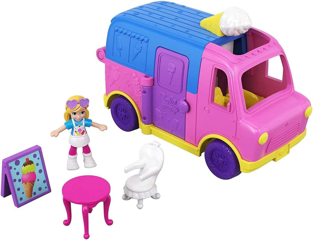 Polly Pocket,Кукольный домик с миниатюрными куклами, игрушечными велосипедами и аксессуарами для мебели #1