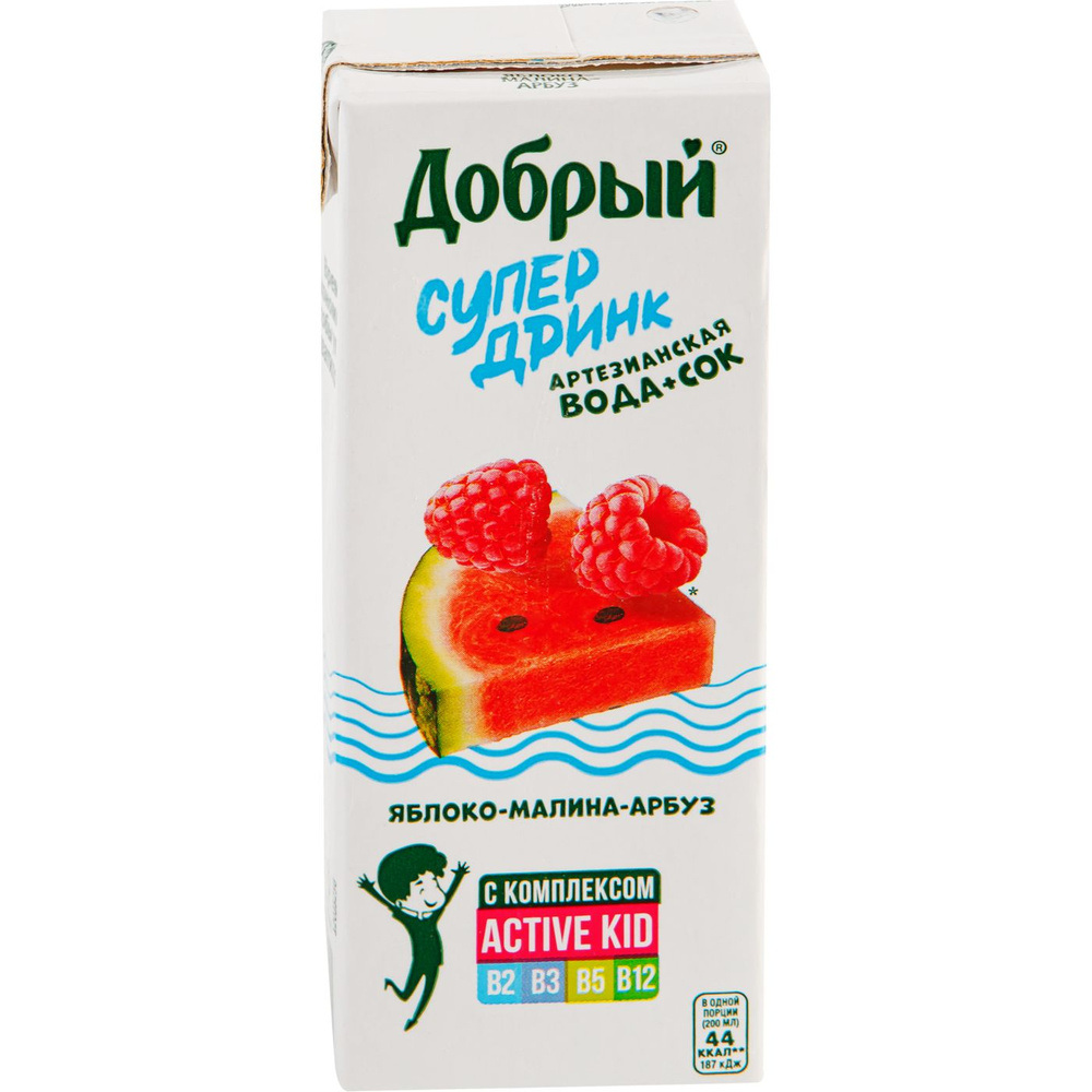 Напиток ДОБРЫЙ сокосодержащий яблоко малина арбуз 0.2L - купить с ...