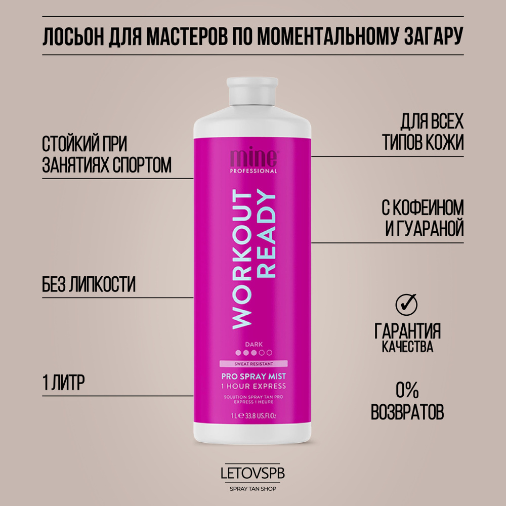 MineTan Лосьон для моментального загара Workout Ready Pro Spray Mist #1