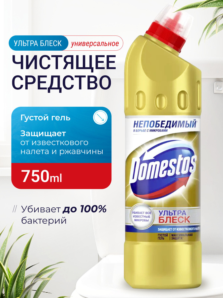 Domestos (доместос) гель для унитаза ( туалета) и ванной / универсальное чистящее средство антибактериальное #1