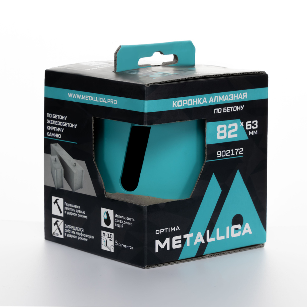 Коронка алмазная сегментная METALLICA Optima 82x63 мм, М16, без хвостовика, по бетону  #1