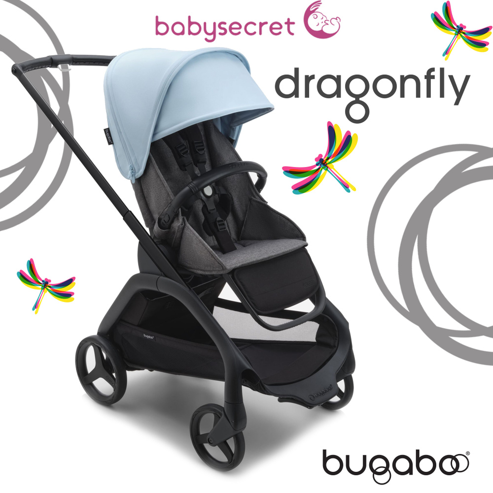 Коляска прогулочная Bugaboo Dragonfly на шасси Black/grey/skyline blue #1