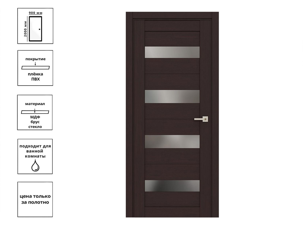 Дверь межкомнатная LX4-1 Венге (ДО- 90) #1