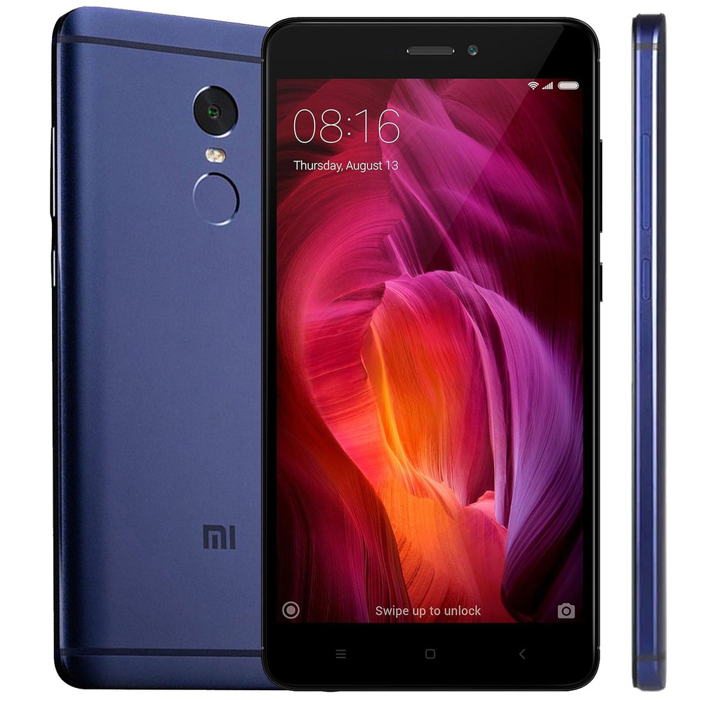 Redmi Смартфон Redmi Note 4 Мобильный телефон 5.5" 13МП 4100мАч Global 3/64 ГБ, синий  #1