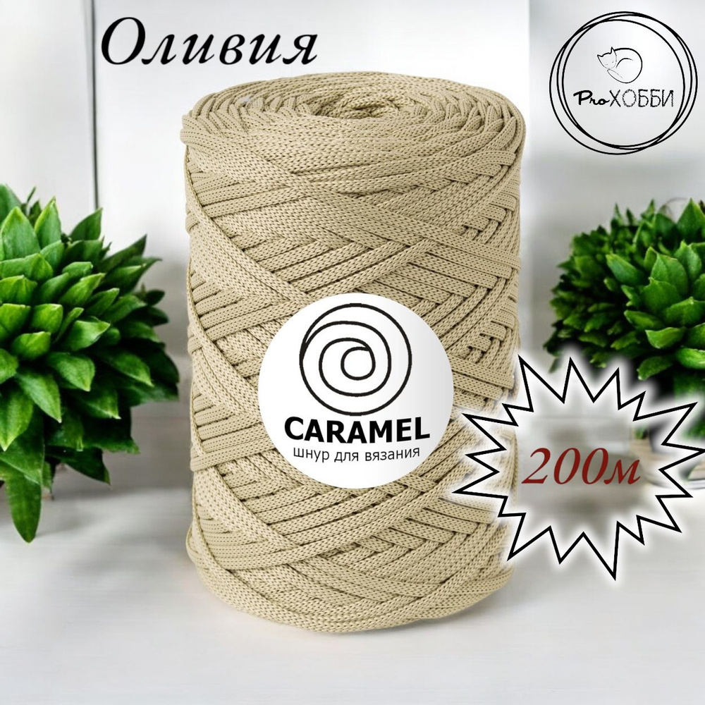 Полиэфирный шнур Caramel 5 мм. 1 моток. 200 м/500 г. Цвет: Оливия #1