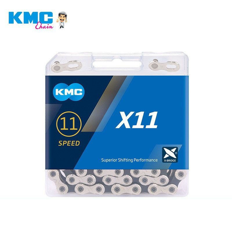 Цепь велосипедная KMC X11 Silver-Black, 11 ск., 118 зв., с замком #1