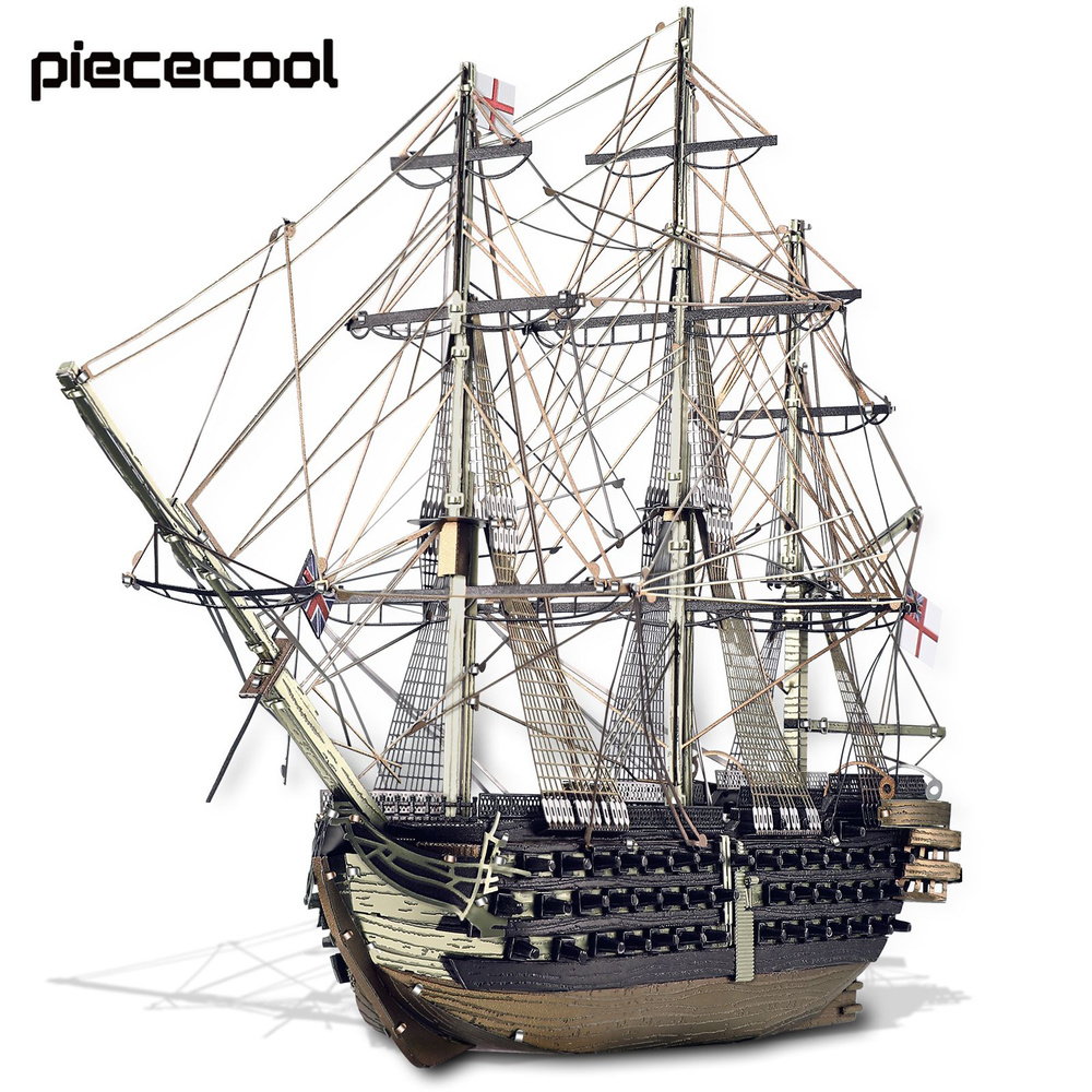 Piececool Металлические 3D модели для взрослых HMS VICTORY Наборы моделей-пазлов для подарков на праздники #1