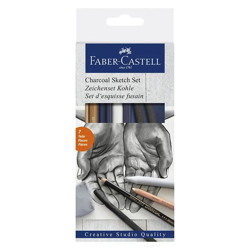 Набор для рисования Faber-Castell "Уголь", в картонной коробке, 7 предметов  #1