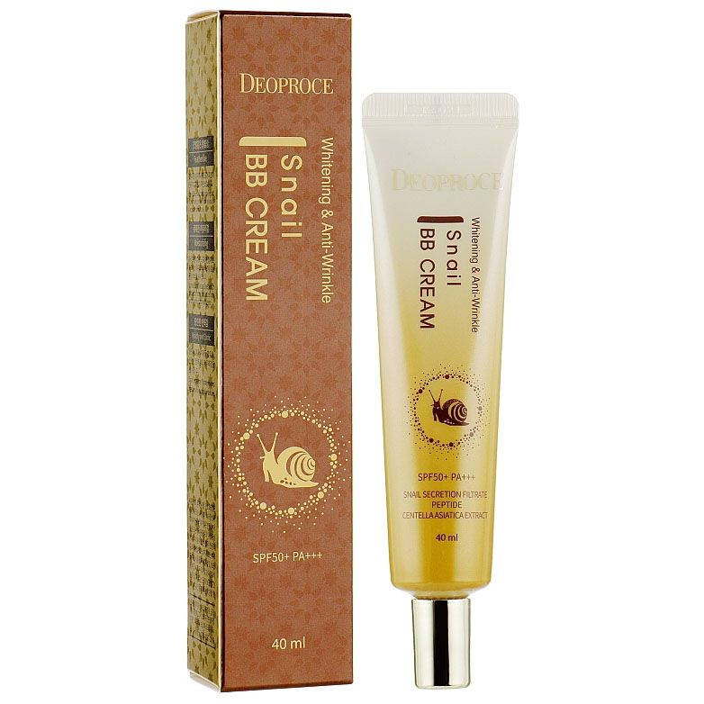 BB крем для лица солнцезащитный с муцином улитки DEOPROCE ANTI-WRINKLE SNAIL BB CREAM SPF50+PA+++ 40мл #1