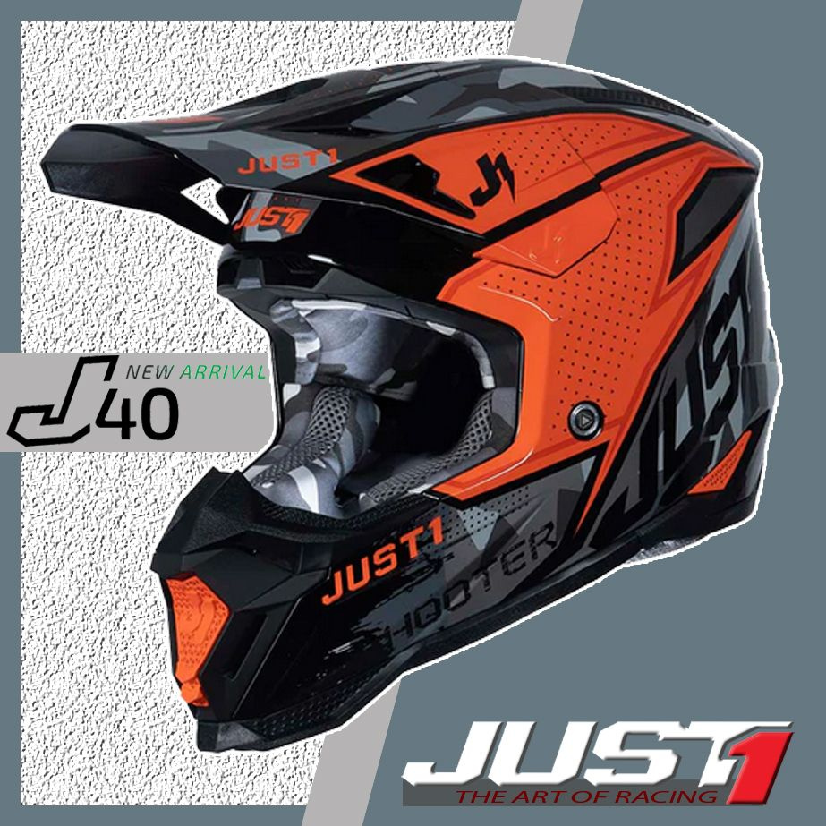 Кроссовый шлем JUST1 J40 SHOOTER 2XL(63-64) Camo/Orange/Black глянец #1