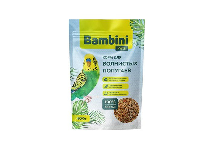 Bambini Pets / Корм сухой Бамбини Петс для волнистых попугайчиков, 400 г  #1