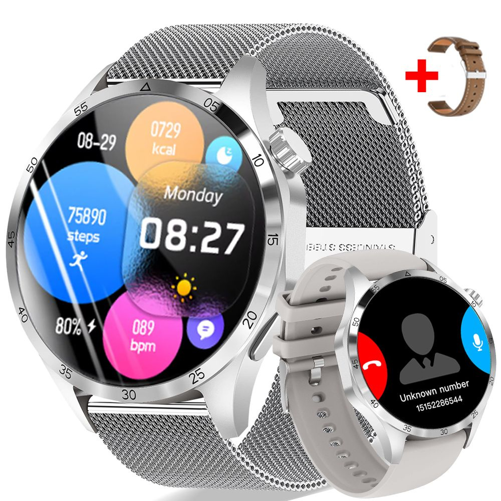 SACOSDING Умные часы Watch 4 PRO Amoled P, Серебряная сетка #1