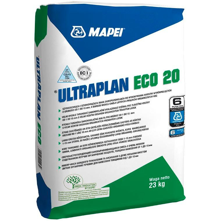 Самовыравнивающийся пол Mapei Ultraplan ECO 20, мешок 23 кг / Материалы для строительства и гидроизоляции #1