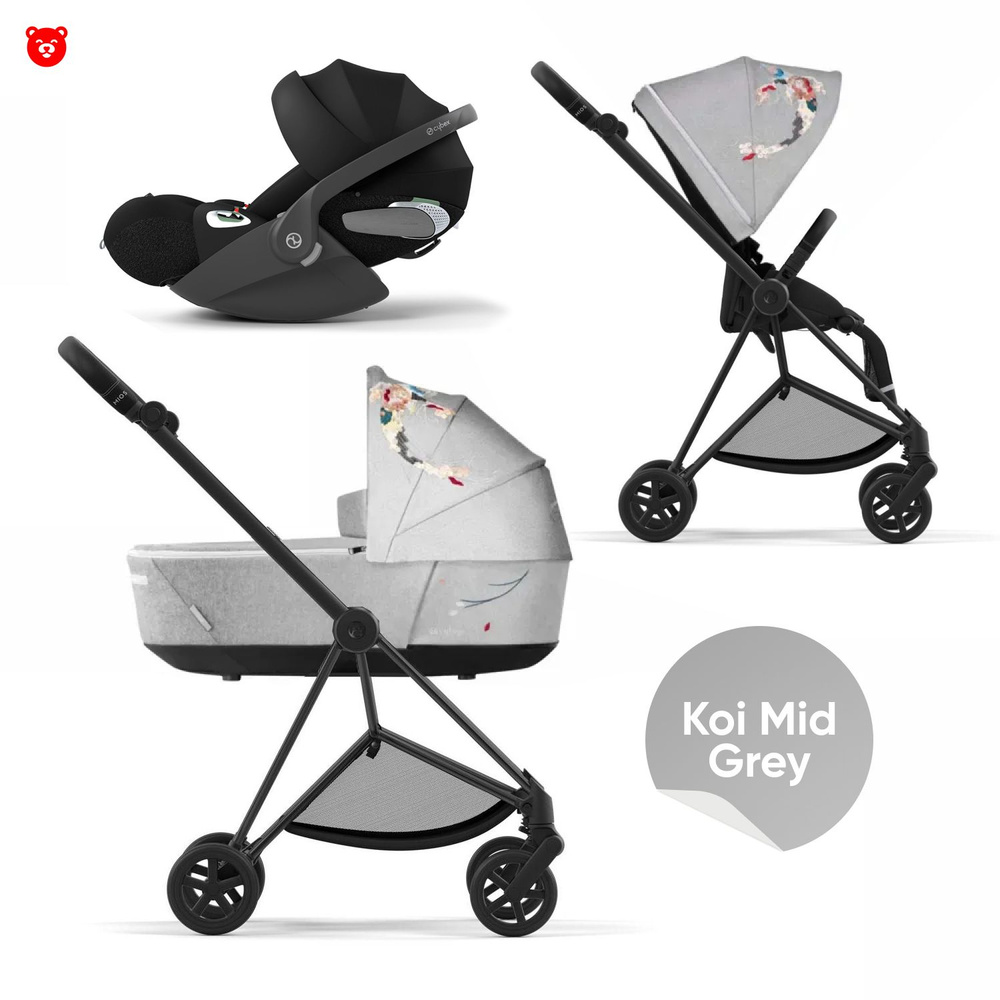 Cybex Mios III Коляска 3 в 1, шасси Matt Black, текстиль Koi mid Grey #1