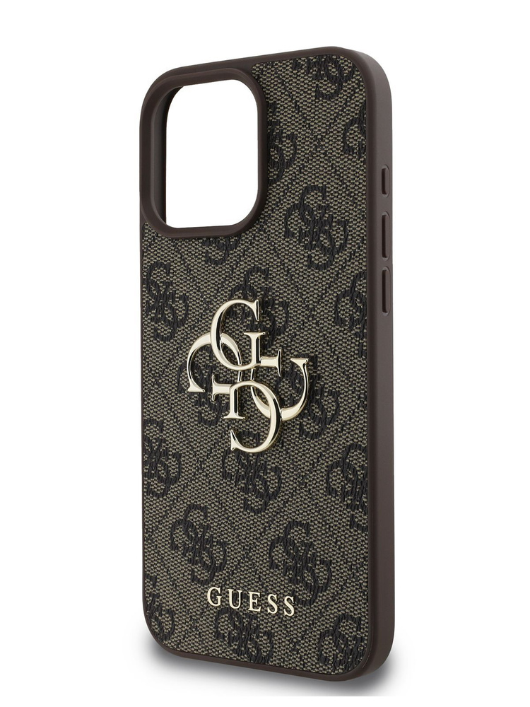 Чехол Guess PU leather на Apple iPhone 16 Pro Max из экокожи, с защитой камеры, с металлическим логотипом #1